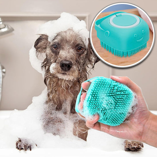 brosse de bain pour chien mousse abondante