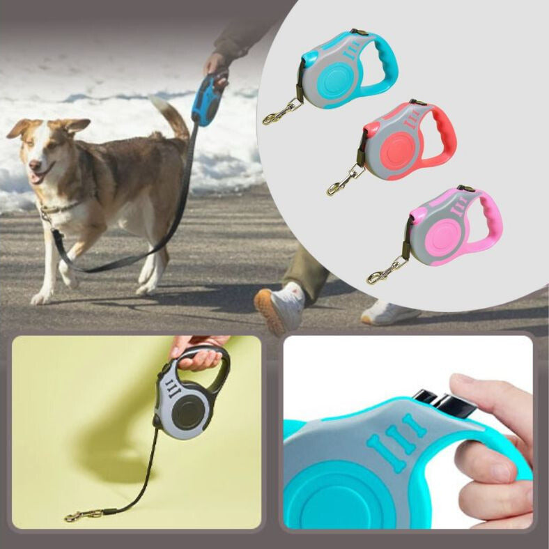 laisse enrouleur pour chien avec longueur ajustable et controle facile
