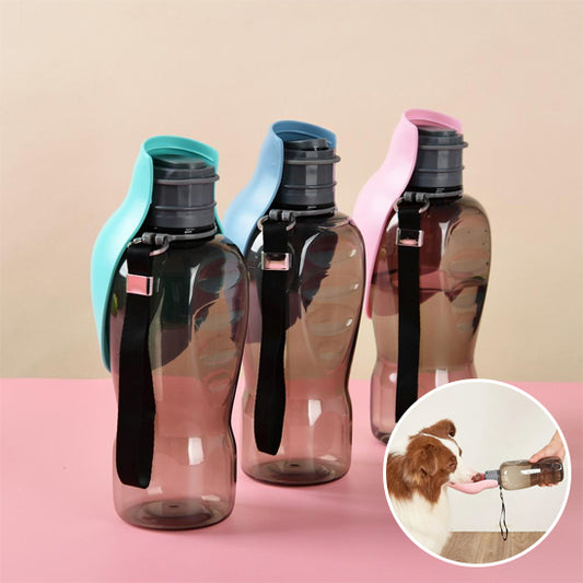 Trois gourde pour chien 800ml avec encadré chien en train de boire